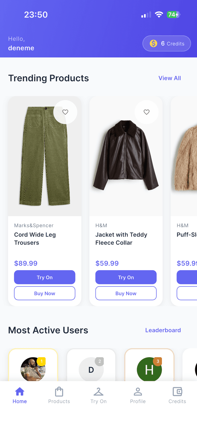 Fashion product details in virtual dressing room app